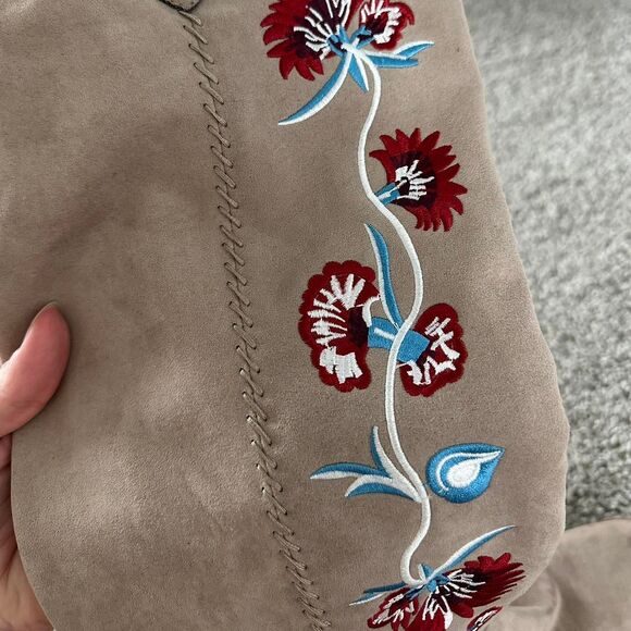 Carlos by Carlos Santana Suede Knee-High Boots Women’s 7.5 Brown Floral - Picture 7 of 8